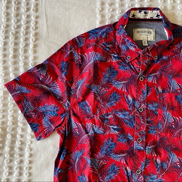 Heritage Slim Fit Medium Red Shirt w/ Print - Picture 4 of 6